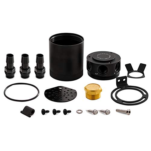 Compact Baffled Oil Catch Can Mishimoto MMBCC-CBTHR-BK, 3-Port, Black
