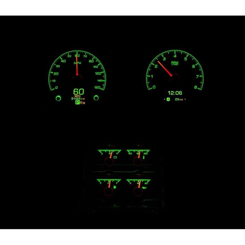Dakota Digital HDX-68C-CAC-K Compatible Analog Gauge System with 1968 Chevy Camaro Console Gauges Black Alloy