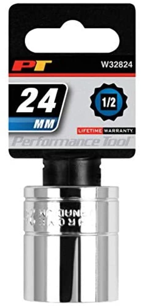 W32824 Performance Tool 1/2 Drive 24mm 12Point Socket, 1 Pack