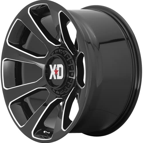 Xd854 Wheels Reactor Gloss Black Milled Wheel with Alloy Steel (20 x 9. inches /5 x 78 mm, 0 mm Offset)