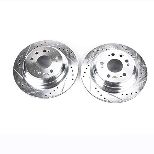 Rear Power Stop JBR1142XPR Drilled & Slotted Evolution Rotor Pair For Acura RL 2005-2012 [Model Specific]