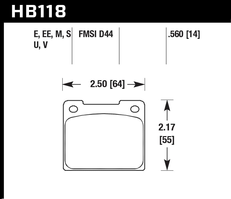 Black Motorsport Brake Pads Hawk Performance HB118M.560