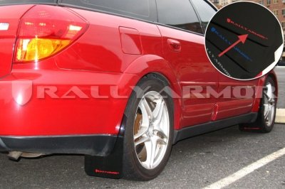 Rally Armor Black, Red MF4-UR-BLK/RD Mud Flap with Logo (2005-2009 Legacy GT and Outback UR), 1 Pack