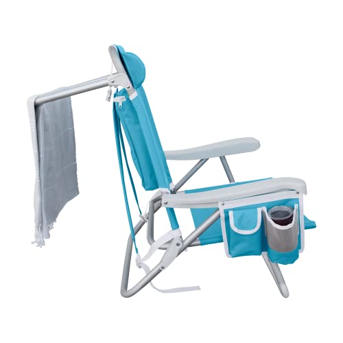 Hurley Beach Chair Deluxe Backpack, One Size, Aluminum, Turquoise