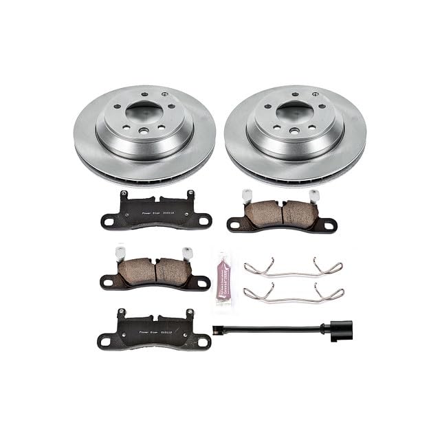 Power Stop Autospecialty KOE5979 Rear Replacement Brake Kit-OE Brake Rotors & Ceramic Brake Pads For Porsche Cayenne 2011-2018, Volkswagen Touareg 2011-2017 [Model Specific]