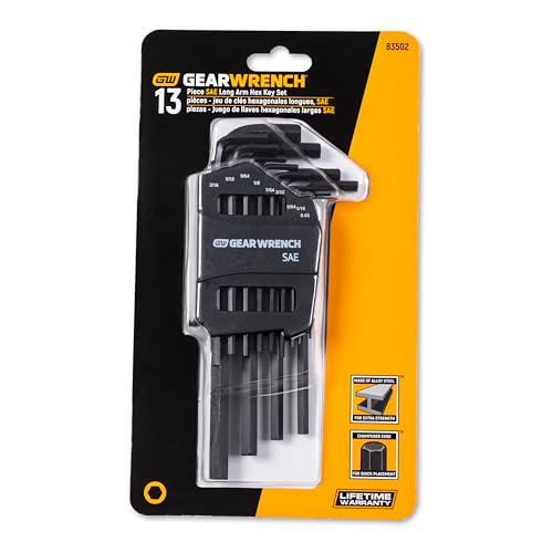 13 Piece GEARWRENCH Long Arm SAE Hex Key Set - 83502
