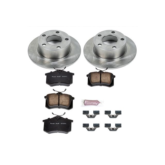 POWERSTOP Autospecialty KOE515 Rear Replacement Brake Kit-OE Brake Rotors & Ceramic Brake Pads For Audi A6 1998-2004, Volkswagen Passat 1998-2005 [Model Specific]