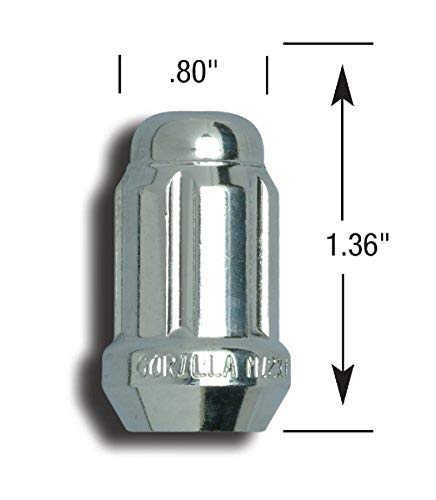 21583SD Gorilla Small Diameter Lug Nuts Chrome 20 Lugs Per Set 1/2
