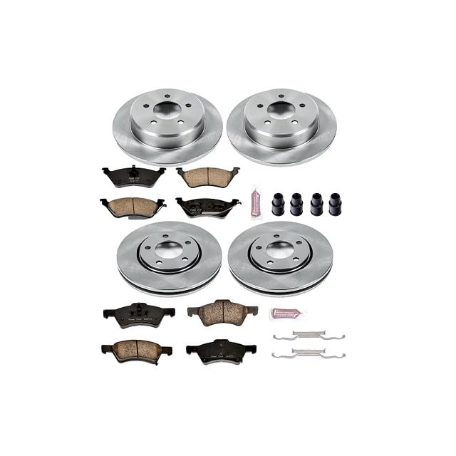 POWERSTOP Autospecialty KOE4458 Front and Rear Replacement Brake Kit-OE Brake Rotors & Ceramic Brake Pads For Chrysler Town & Country, Dodge Caravan, Dodge Grand Caravan [Model Specific]