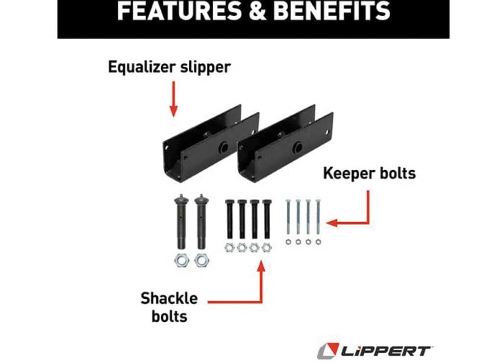 Tandem Axle Ap Kit, Lippert 128877, Slipper Eq, 33.5" Axle Spacing (Eq-13-4)