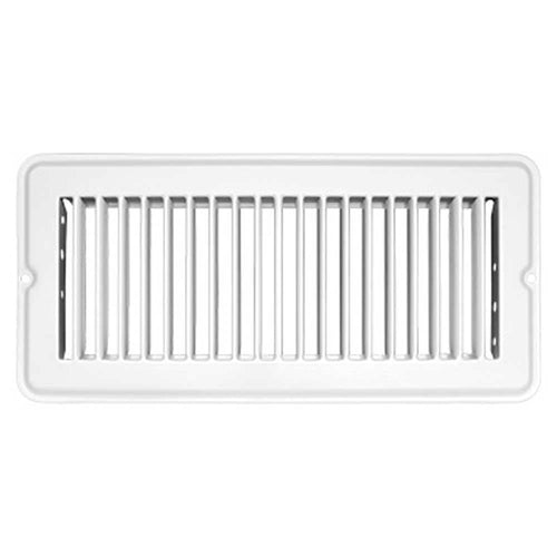 H875 RV Designer Metal Floor Register, Undampered, 10 inch x 4 inch, White, Interior Hardware