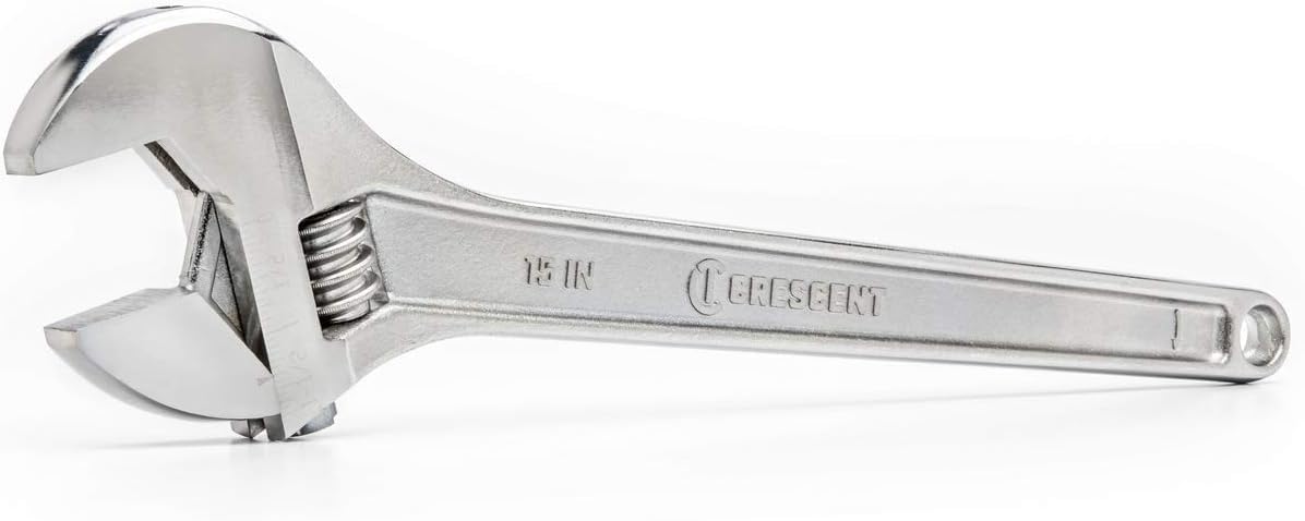 Adjustable Crescent Tapered Handle Wrench - Boxed - Home Improvement, Garage & Mechanic Versatile Hand Tool - 15" - AC215BK