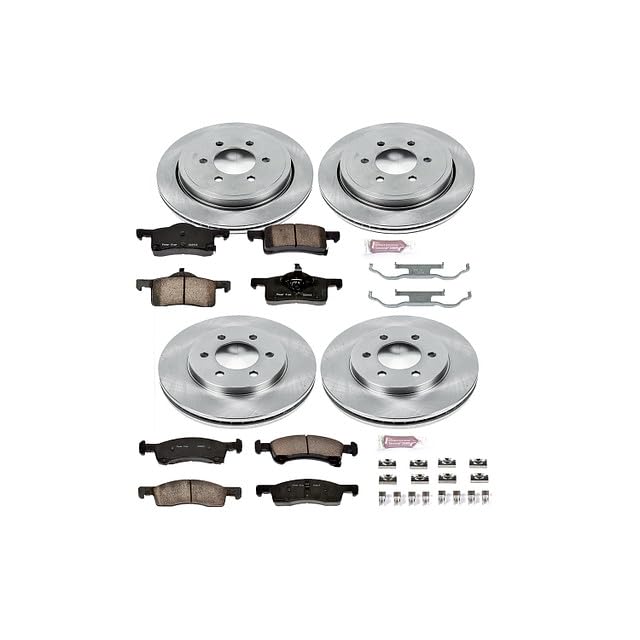 POWERSTOP Autospecialty KOE1934 Front and Rear Replacement Brake Kit-OE Brake Rotors & Ceramic Brake Pads
