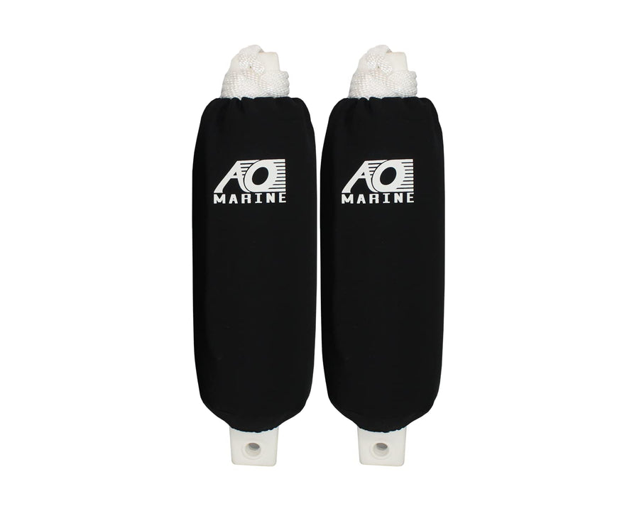 Fender AO Coolers Rotomolded Boat Bumper Kit Includes Neoprene Sleeve Covers and Tie-Off Ropes - 2 Pack - 6.5” x 23”