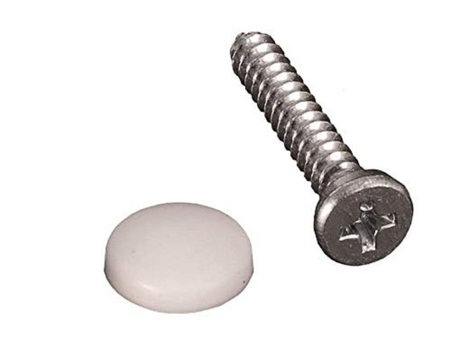 Dashboard Screws H618, RV Designer with Caps, White, 14 Per Pack, Interior Hardware