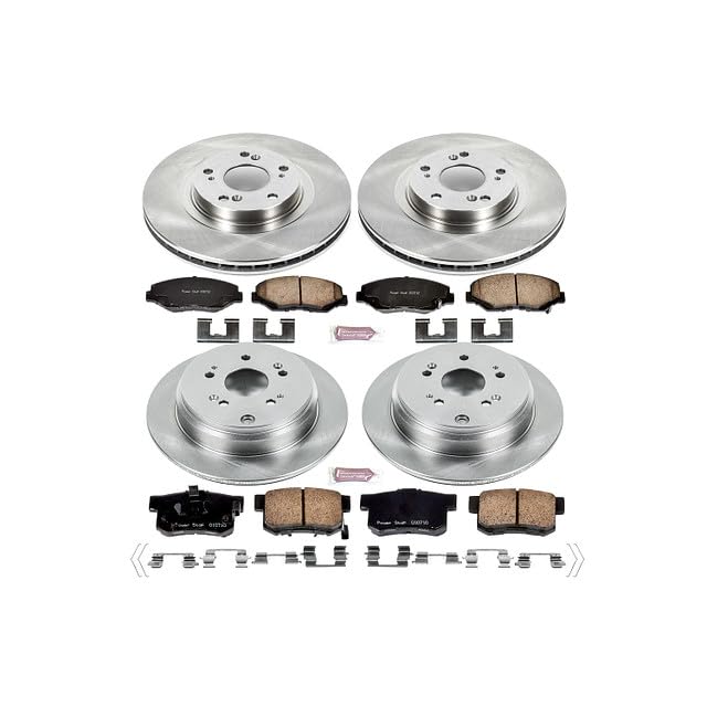 POWERSTOP Autospecialty KOE6173 Front and Rear Replacement Brake Kit-OE Brake Rotors & Ceramic Brake Pads For Honda CR-V 2005-2006 [Model Specific]