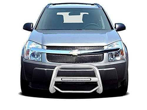 MAX Black Horse Beacon Bull Bar No Skid Plate Stainless Steel Compatible with 2005-2009 Chevrolet Equinox-MAB-GMC3105S
