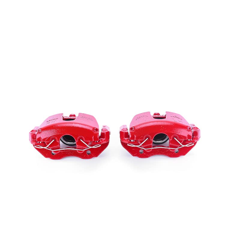 Power Stop S4948 Front Pair of High-Temp Red Powder Coated Calipers For Ford Focus 2005-2007 [Model Specific]