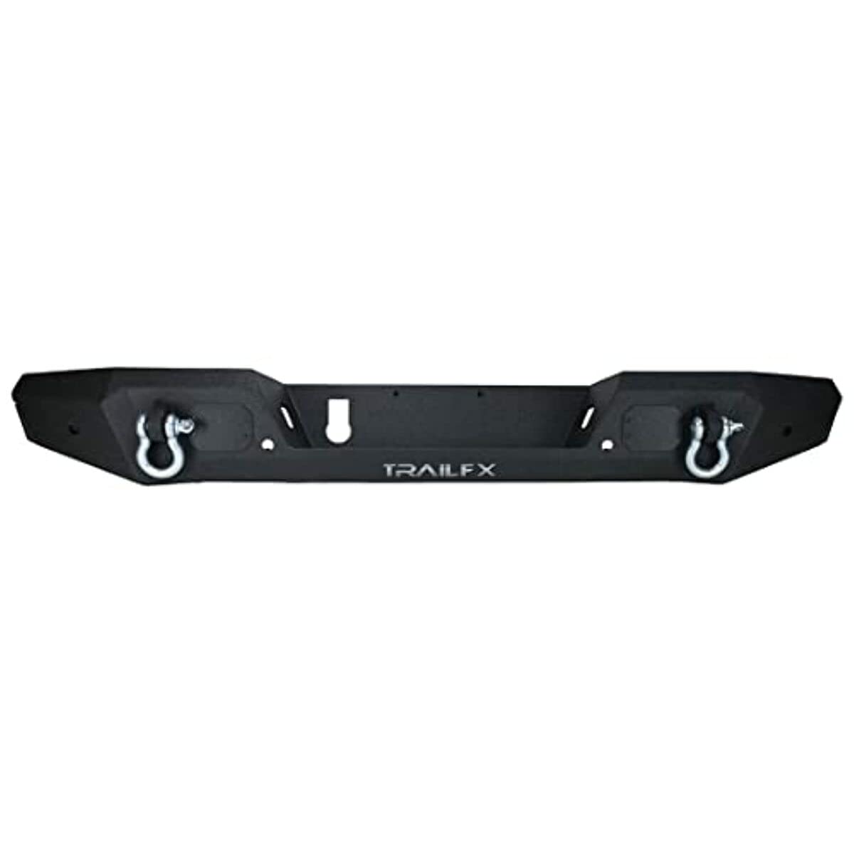 TrailFX Rear Bumper Jeep Gladiator JT 2020-2025 Fits One-Piece Direct Fit Black Textured Powder Coated Steel With D-Ring Mounts LED Light Cutouts OE Sensor Compatible TrailFX JL013T