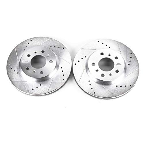 Power Stop AR82110XPR Evolution Front Drilled & Slotted Rotor Pair For Buick Lucerne, Chevrolet Impala, Chevrolet Impala Limited, Chevrolet Monte Carlo [Model Specific]
