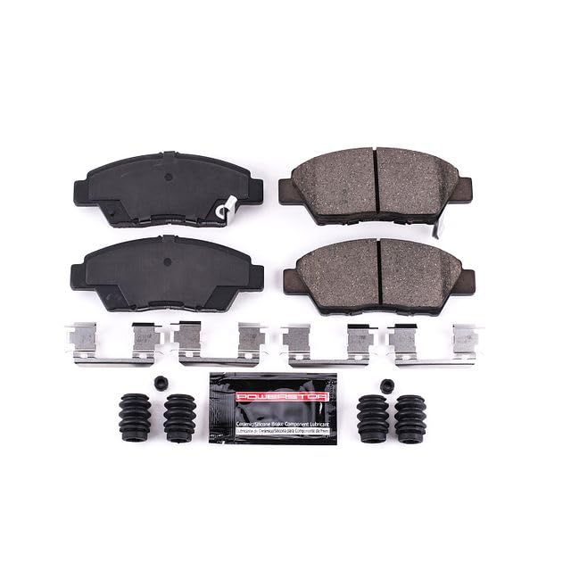 Power Stop Z23-1394 Z23 Evolution Sport Carbon Fiber Infused Ceramic Brake Pads with Hardware For Honda CR-Z 2011-2015, Honda Fit 2009-2020 [Model Specific]