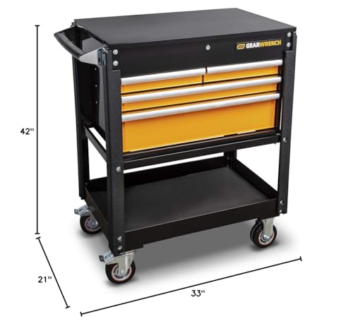 4 Drawer GEARWRENCH Black & Orange 33" Utility Cart - 83168