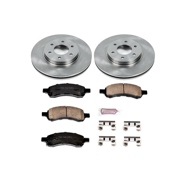 Power Stop Autospecialty KOE1453 Front Replacement Brake Kit-OE Brake Rotors & Ceramic Brake Pads For Chevrolet Trailblazer 2006-2009, Saab 9-7x 2008-2009 [Model Specific]