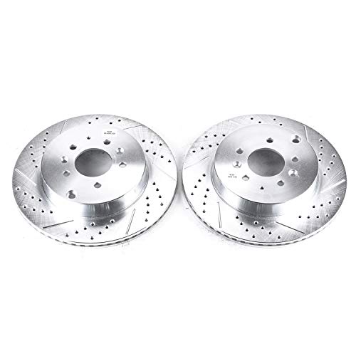Power Stop Rear JBR1398XPR Drilled & Slotted Evolution Rotor Pair For Mazda CX-9 2007-2015/Mazda CX-9 2007-2015 [Vehicle Specific]