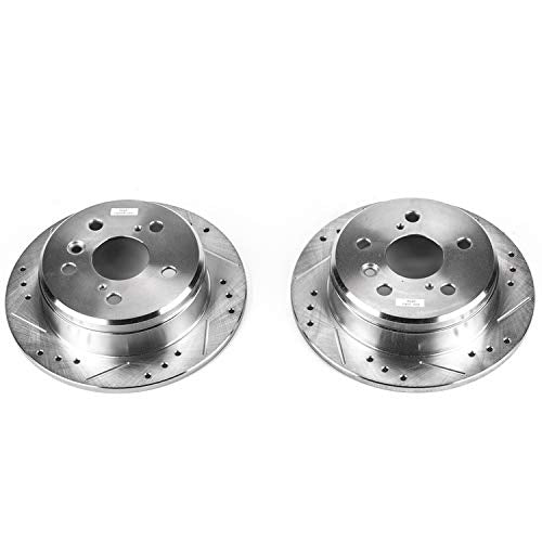 Power Stop Rear JBR718XPR Evolution Drilled & Slotted Rotor Pair For Lexus ES300 1997-2001, Toyota Camry 1992-2001, Toyota Solara 1999-2003 [Model Specific]