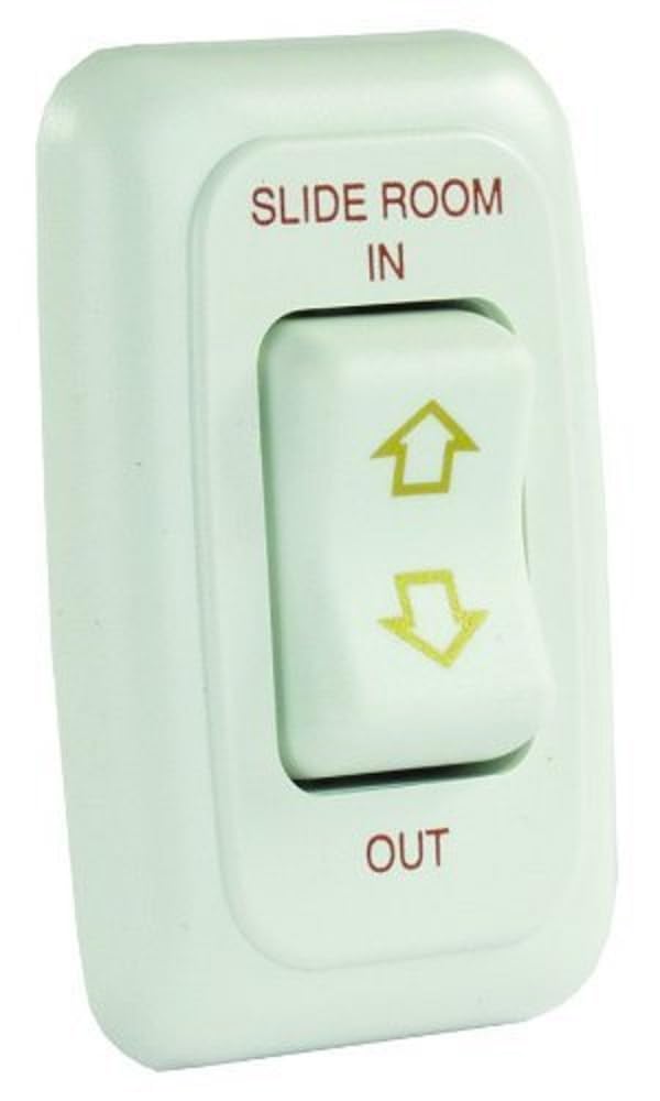 Single JR Products 12075 White Slide-Out Switch Assembly with Bezel