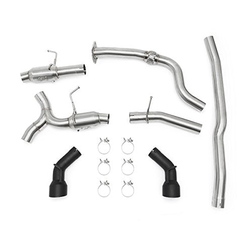 Mishimoto Dual Tip MMEXH-CAM4-16DTPBK Cat-Back Exhaust Fits Chevrolet Camaro 2.0T 2016-2018 Black Tips