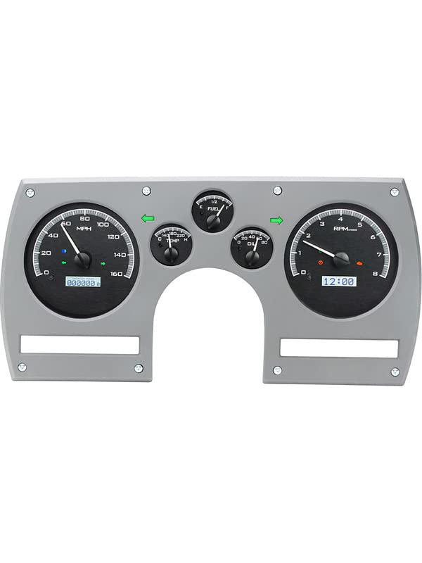 Dakota Digital 82 - 89 Chevy Camaro Dash Gauge Cluster Analog Black Alloy White VHX-82C-CAM-K-W