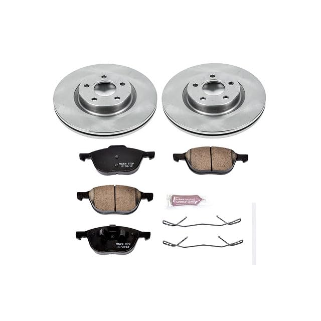Power Stop KOE4575 Front Replacement Brake Kit-OE Brake Rotors & Ceramic Brake Pads For Ford C-Max, Ford Escape, Volvo C30, Volvo C70, Volvo S40, Volvo V50 [Model Specific]