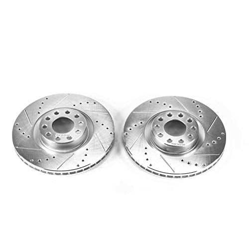 Power Stop Front EBR662XPR Drilled & Slotted Rotor Pair For Audi A6 Quattro 2000-2001, Audi S6 2002-2004 [Model Specific]