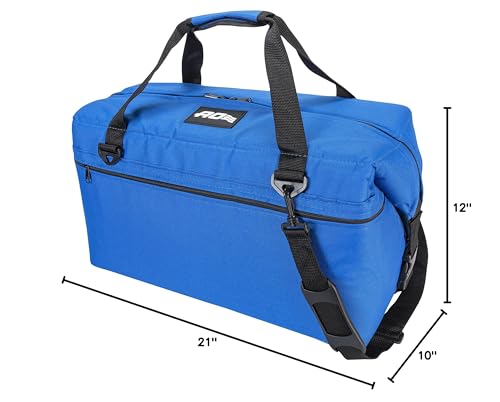 AO Coolers Soft-Sided Original Cooler Bag, Leak-Proof, Insulated, Lightweight, Royal Blue, 36-Can