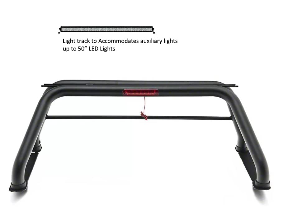 Roll Bar Universal for 1/2 Ton Trucks Compatible with GMC-Ford-Dodge-Toyota- Black Classic Roll Bar-RB001BK-KIT