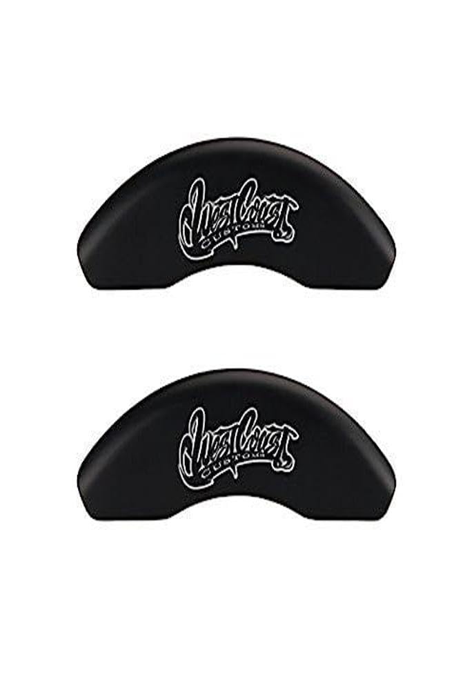 MGP Caliper Covers 'West Coast Customs Baseball' Logo Engraved Matte Black Powder Coat Finish Front/Rear Caliper Cover, (Set of 4) 16223SWCCMB