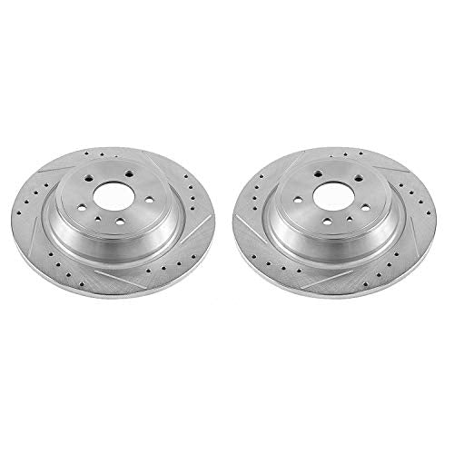 Power Stop Rear AR85166XPR Evolution Drilled and Slotted Rotor Pair For Ford Escape 2017-2019, Ford Fusion 2013-2020, Lincoln MKC 2015-2019, Lincoln MKZ 2013-2016 [Model Specific]