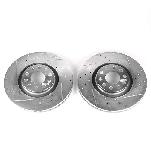 Power Stop Front EBR637XPR Drilled & Slotted Rotor Pair For Audi A4, Audi A4 Quattro, Audi A6, Audi A6 Quattro, Audi Allroad Quattro, Audi S4 [Model Specific]