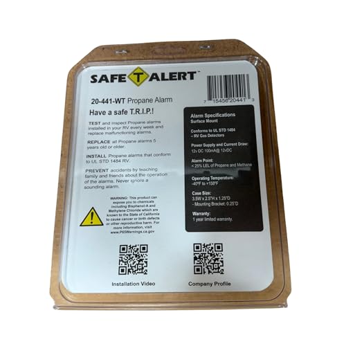 20 Series Safe T Alert Mini LP Gas Alarm - Propane Alarm - Surface Mount, White - 20-441-P-WT