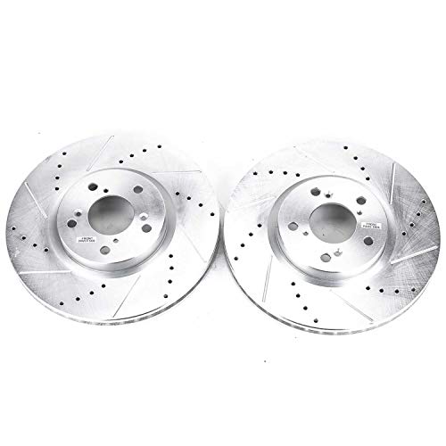 Power Stop Front JBR1171XPR Drilled & Slotted Rotor Pair For Acura MDX 2007-2013, Acura RLX 2014-2020, Acura ZDX 2010-2013, Honda Pilot 2009-2015 [Model Specific]