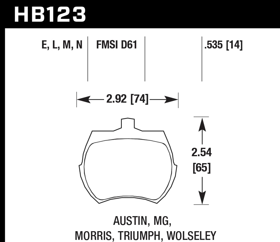 Black Motorsport Hawk Performance HB123M.535 Brake Pads