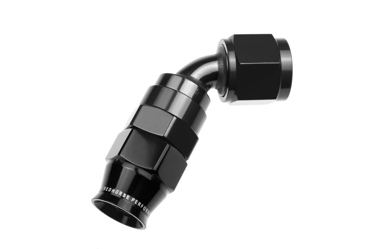 Performance Red Horse 1260-06-2-06 An 60 Degree PTFE Reusable Hose End -Black