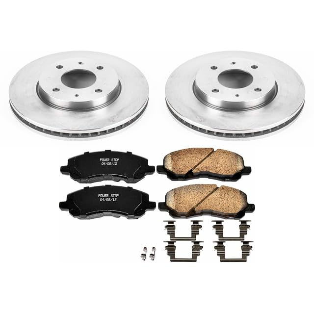 Power Stop Autospecialty KOE5256 Front Replacement Brake Kit-OE Brake Rotors & Ceramic Brake Pads For Mitsubishi Lancer 2004 [Model Specific]