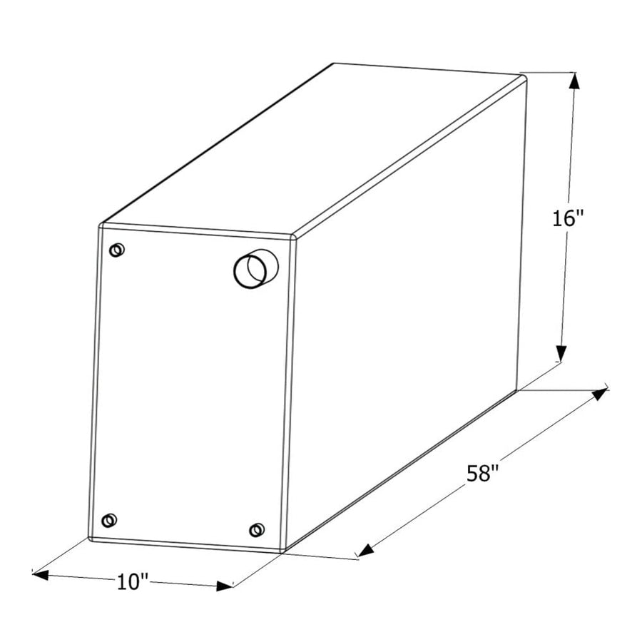 Fresh Water Tank ICON 12457, WT2457, 58x16x10, 38 Gal., Tank Only