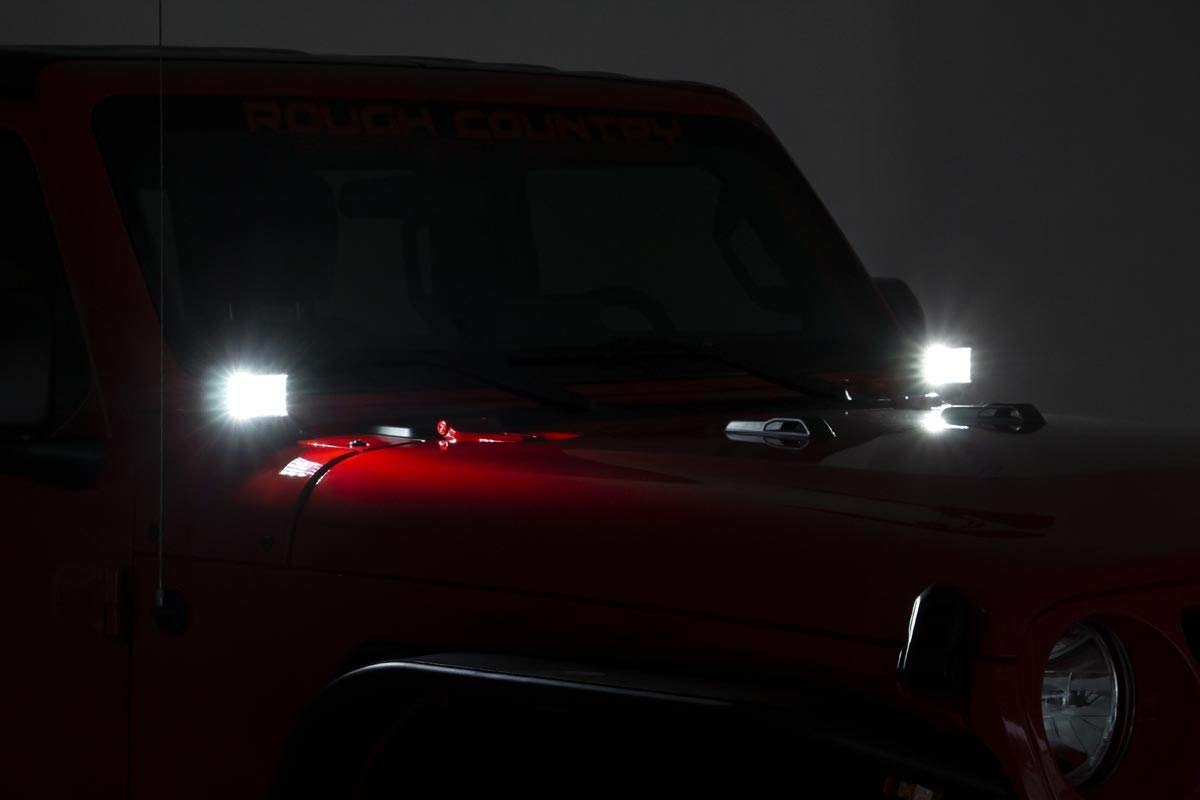 Dual Rough Country 3" LED Ditch Light Kit for Toyota 4Runner (2010-2024) - (2) 3-in Osram Wide Angle LED Pods