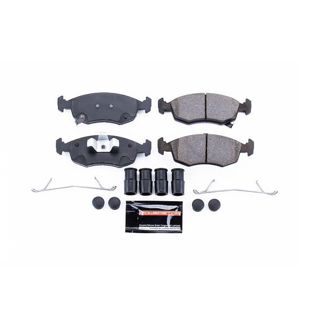 Power Stop Z23-1568 Z23 Evolution Sport Carbon Fiber Infused Ceramic Brake Pads with Hardware For Fiat 500 2012-2019 [Model Specific]