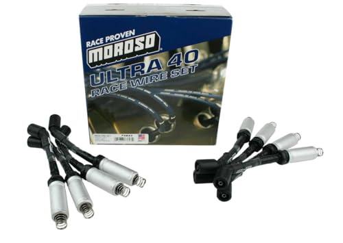 Moroso Ultra 40 Black Sleeved Spark Plug Wires 73823, Fits GM LS Engines 4.8/5.3/5.7/6.0/6.2/7.0 8" Length