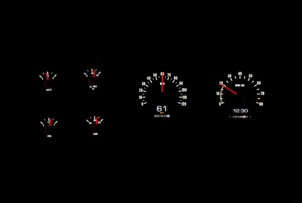 Dakota Digital Retrotech Gauge RTX-73C-PU-X Instrument System Compatible with 1973-87 Chevy Pickup, 1973-91 Chevy Blazer, GMC Jimmy and Suburbans. Styled after 1973-75 Chevy Pickup.