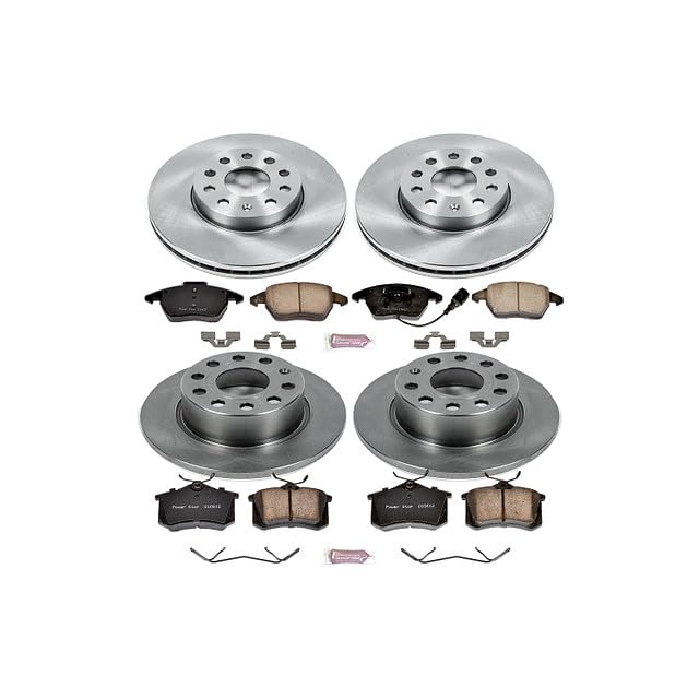 Brake Kit Power Stop For Audi A3 VW Beetle Jetta Front and Rear Replacement Brake Kit-OE Brake Rotors & Ceramic Brake Pads KOE5749